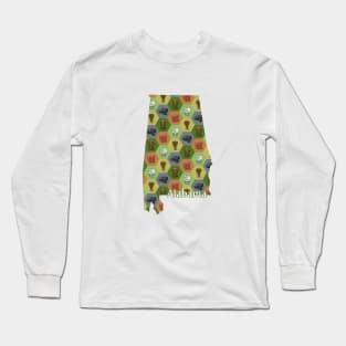 Alabama State Map Board Games Long Sleeve T-Shirt